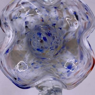 Venetian Style Glass Basket Multi-Color