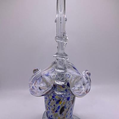 Venetian Style Glass Basket Multi-Color