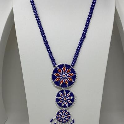 The Blue and White Micro-Bead Necklace