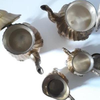 Vintage Twisted Brass Coffee & Tea Service