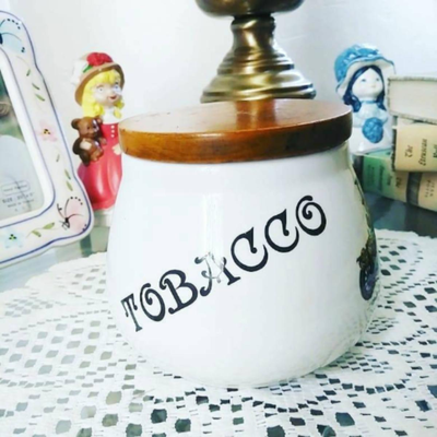 White Cross Italy Tobacco Jar 