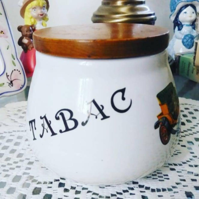 White Cross Italy Tobacco Jar 