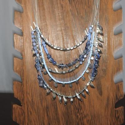 Layered fashion costume jewelry necklace