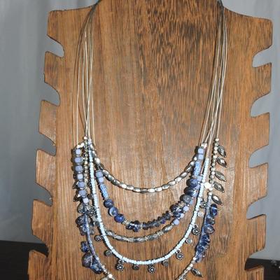 Layered fashion costume jewelry necklace