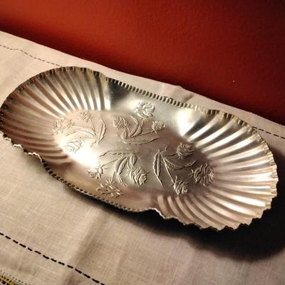 Vintage Aluminum Ornate Bread Tray