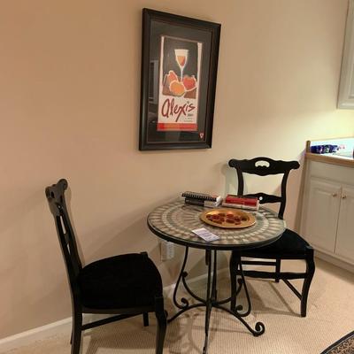 Round Tile Top Table with 2 Chairs
