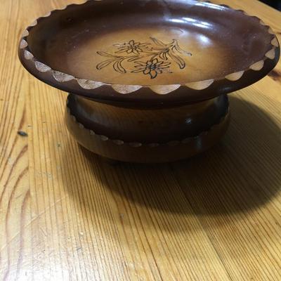 Vintage wooden music box/trinket dish