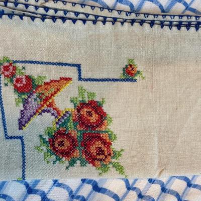 Bright, Colorful Hand Stitched Napkins and Table Runner