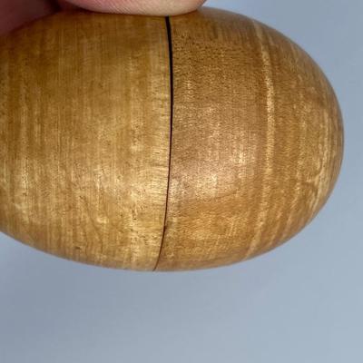 Rare Set 5 19th C Folk Art Nesting Wooden Colorful  Woodgrain & Handpainted  Darning Eggs