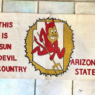 Vintage c 1980 ASU Sun Devil Rug, Unused ARIZONA STATE