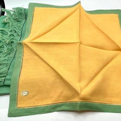 Antique Belgian Linen Bridge Set - 4 Unused Napkins