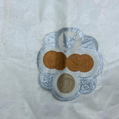 Vintage "John Brown & Sons Irish Damask Table Cloth With 12 Dinner Napkins.