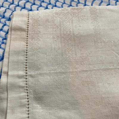 Six Linen and Cotton Off White Napkins