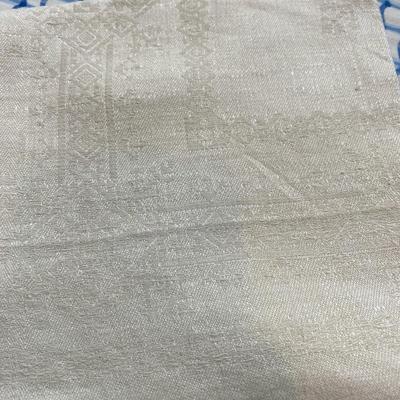 Six Linen and Cotton Off White Napkins
