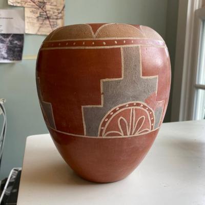 Vintage 1940s Native American Indian Pueblo Pot Naranja CO