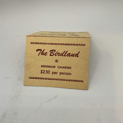 Vintage Birdland Table Advertizing Card