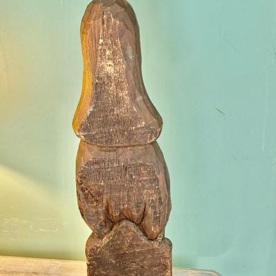 Antique Wooden Sculpture Mother and Child Statue