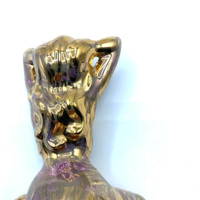 Gold Finished Figural Sculpture of Seductive Woman