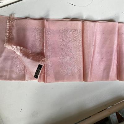 Vintage 1940s Pink French Scarf found in Box Tagged Rhodia  Acetate France