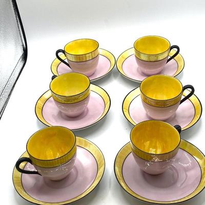 6 Victoria Czechoslovakia Demitasse with Coffee/Espresso Pot
