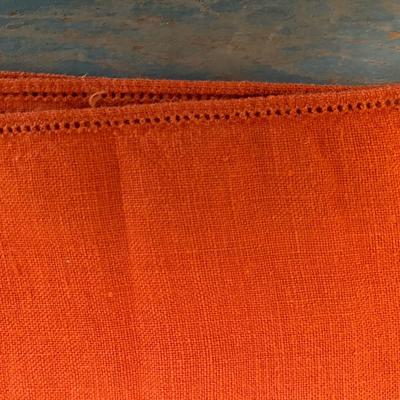Vivid 60s Vintage Linen Orange Napkins