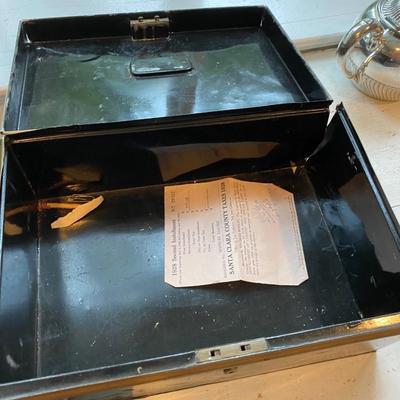 Antique Locking Old Toleware Deed Legal Document Box