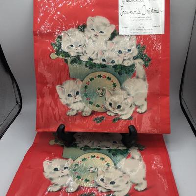 3 pkgs  Vintage Cat Christmas wrapping paper