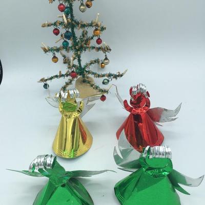 Vintage 1950â€™s foil Christmas angels