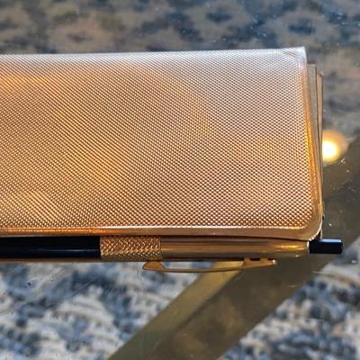 Sweet vintage 50s/60s purse notepad/address book Gold w little pen