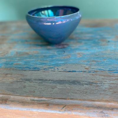 Vintage Cowan Studio Art  Pottery 1925 Blue â€œ Angle â€œ Bowl #555