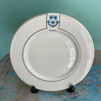 Columbia University  Plate  w Crest  and gilt border