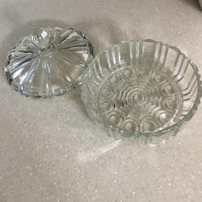 Vintage glass lidded candy dish