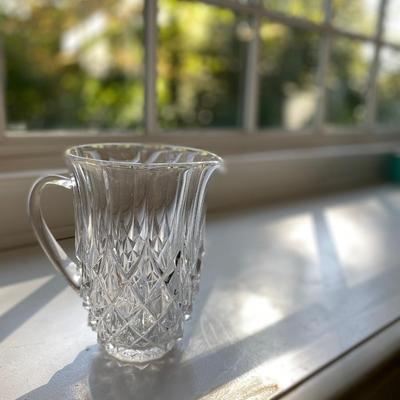 Antique Heavy Paneled Glass / Crystal Pitcher from Squire Mansion