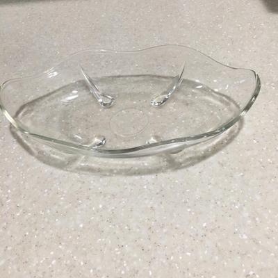 Vintage clear glass serving dish