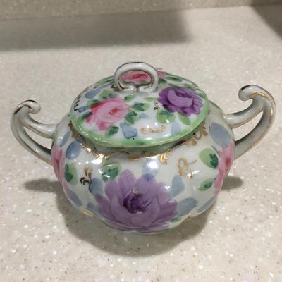 Vintage unmarked Ceramic sugar bowl with lid