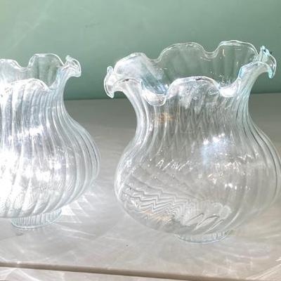 4 Antique Glass Lamp Chandelier Shades from Squire Mansion