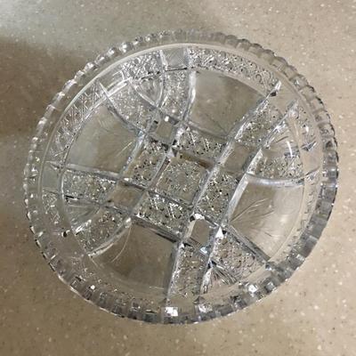Heavy cut crystal glass bowl