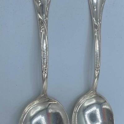 Pair Art Nouveau Serving Spoons by Reed & Barton