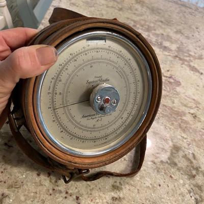 Vintage American Paulin System ALTIMETER A-1 Instrument in Leather Case