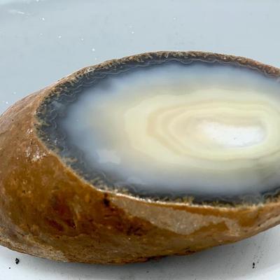 Pair Large Mineral Quartz Geode Slices from Collection of Paul Francis Kerr