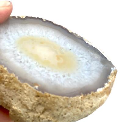 Pair Large Mineral Quartz Geode Slices from Collection of Paul Francis Kerr