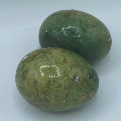 Pair of Green Alabaster Marble Eggs
