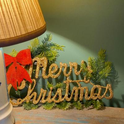 MCM Vintage 50s Merry Christmas Door or Wall Hanging