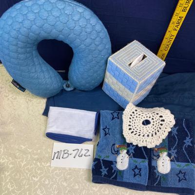 Curtain, Travel Pillow and Towels