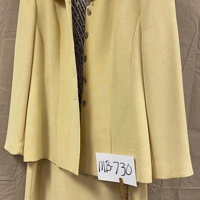 12 Petite Yellow Skirt and Jacket Set