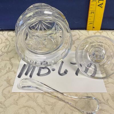 Crystal Condiment Jar With Lid and Spoon