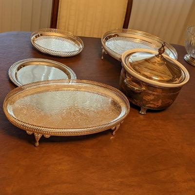 5 Silver Plated Serving Dishes