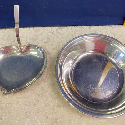 Silver Plated Bowl and a Heart Bowl