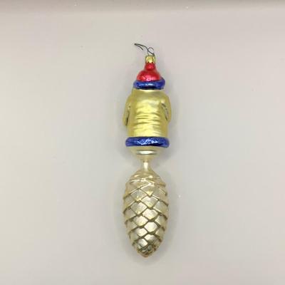 Lot 1429. Vintage Christopher Radko Glass Ornament, 1993 Mountain Christmas - yellow