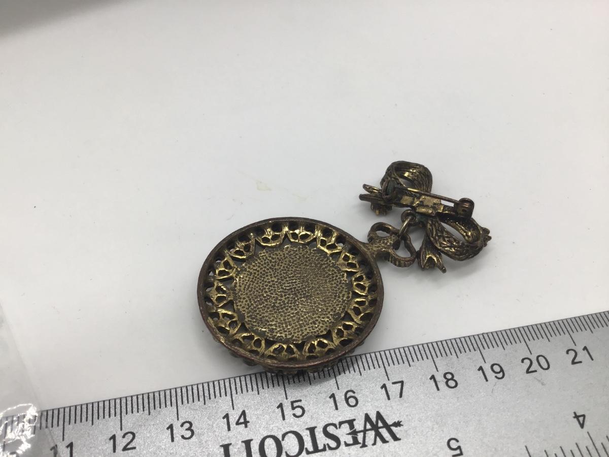 Vintage Clock Pendant Brooch
